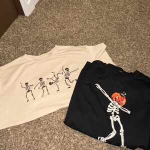 SHEIN Beige Skeleton Graphic Top